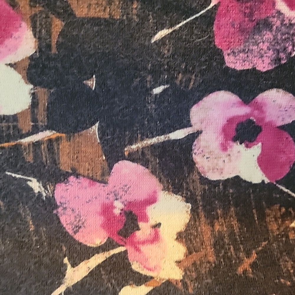 Ann Taylor black and burgandy floral ribbon cardigan medium - Picture 5 of 5